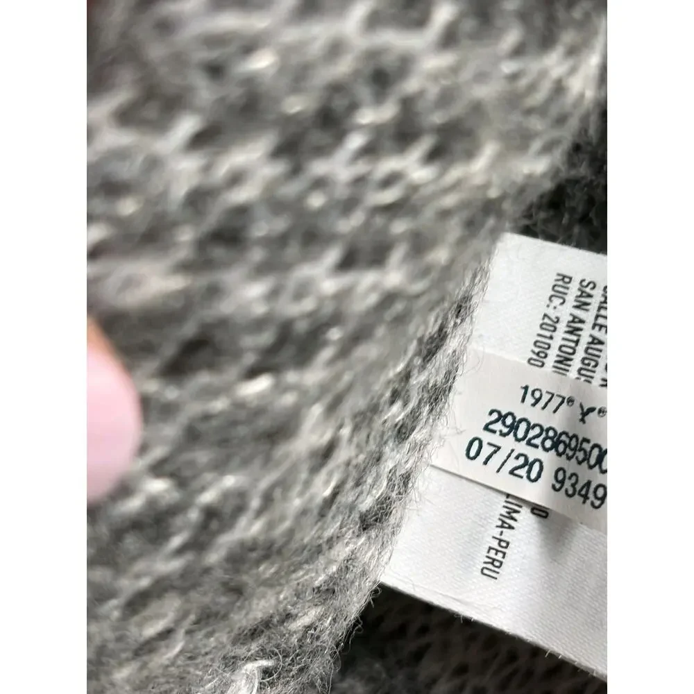 American Eagle Camouflage Cropped Sweater Womens Sz S Gray Oversized Wool Blend